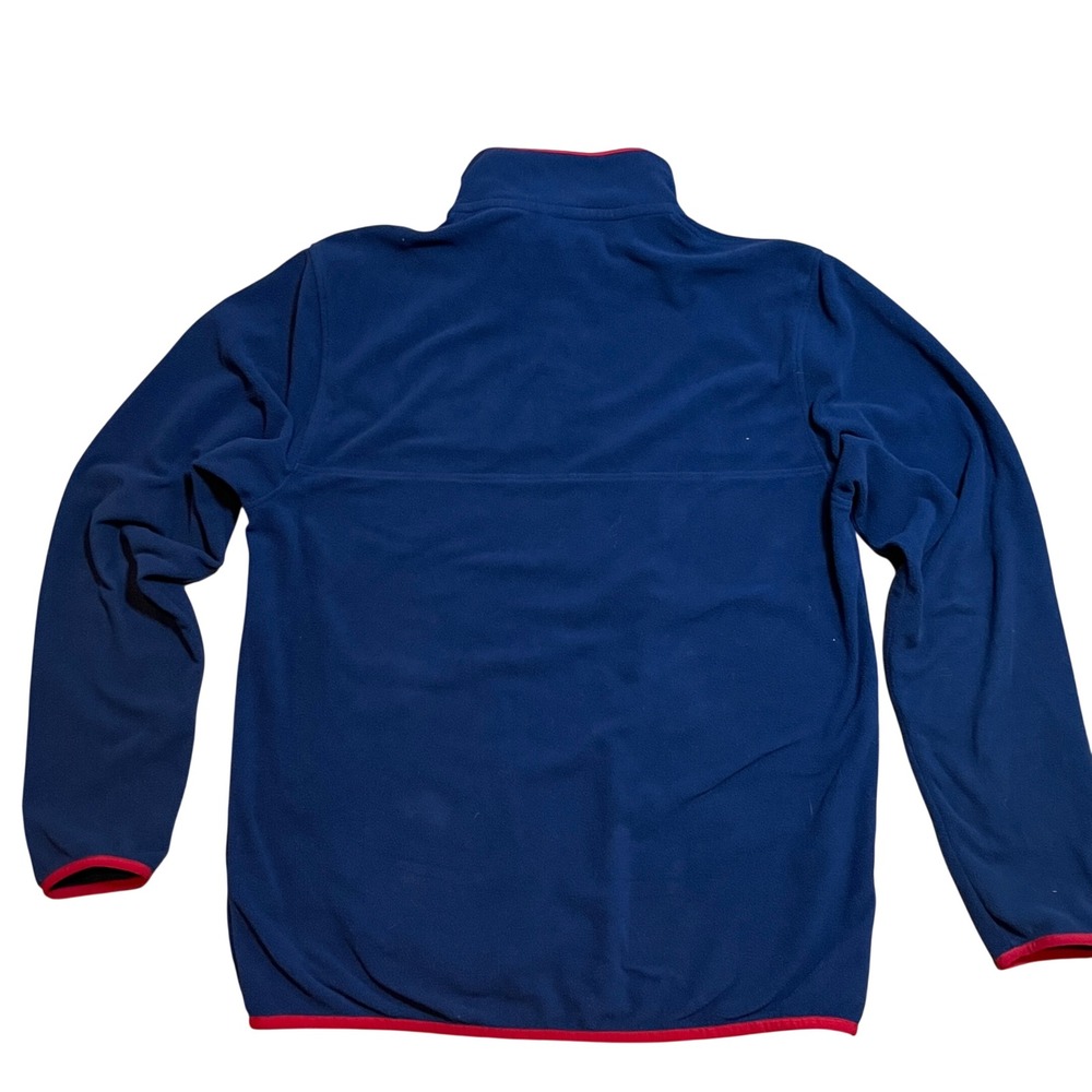 Patagonia Micro D Snap-T Fleece Mens Medium Navy Blue Red Trim Pullover Jacket - Picture 3 of 11